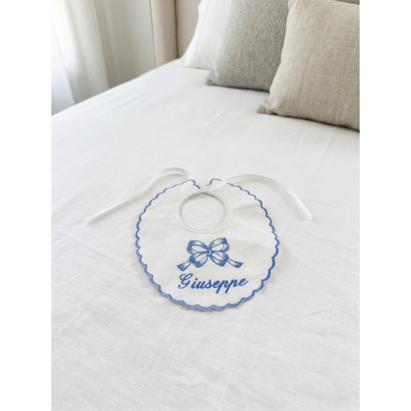 Bavaglino Neonato In Lino Personalizzato