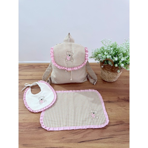 Set Asilo Zaino, Tovaglietta e bavaglino