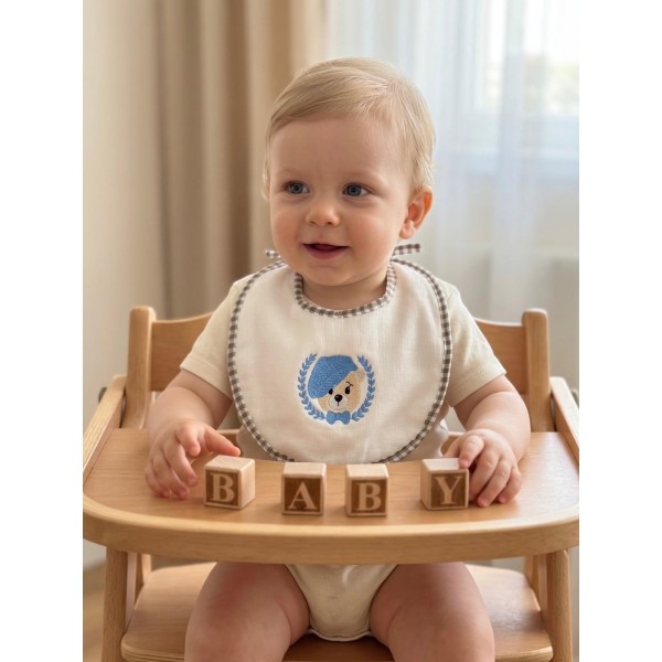 Bavaglino Teddy Blu